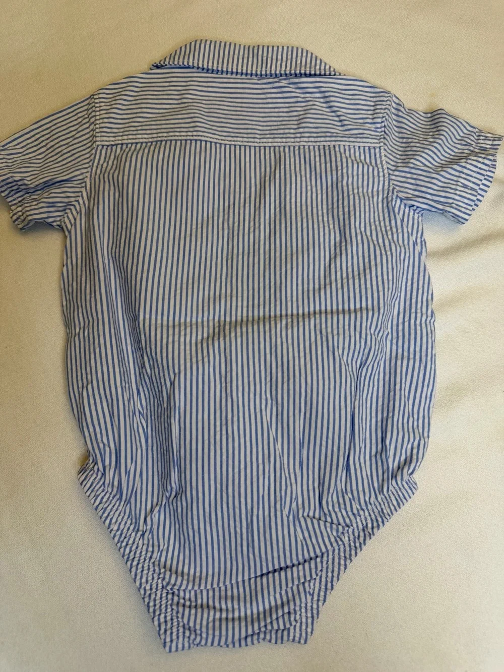 Tommy Hilfiger Striped Dress Shirt Bodysuit Romper 6-9M